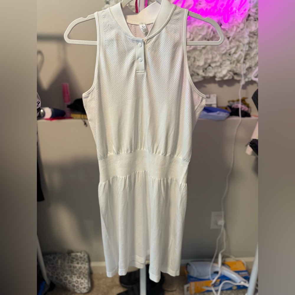 lululemon athletica White Sleeveless Polo Midi Dress